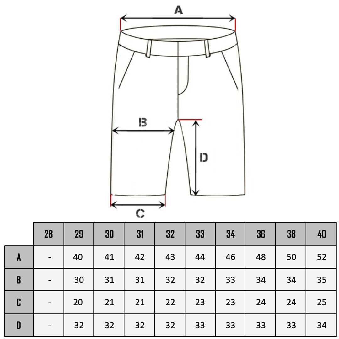 Storlektabell af Acacius Cipo & Baxx Shorts