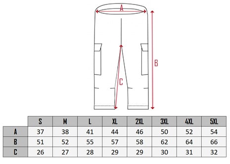  bermuda shorts size chart