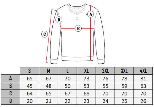 Storlektabell af RD Button longsleeve 