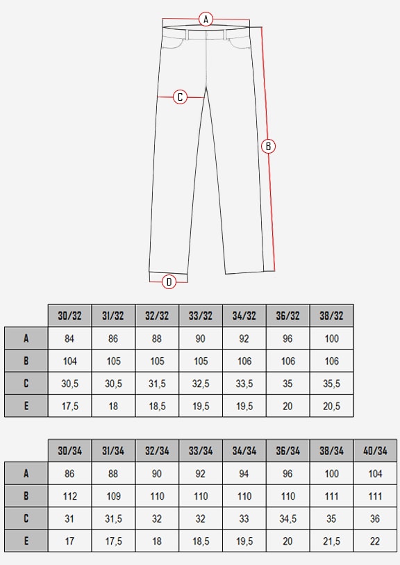  Size table