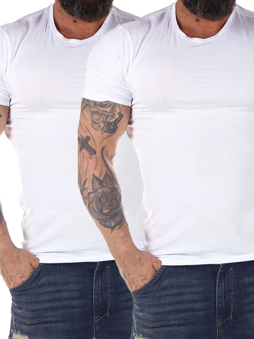 2-pack Dovre Bamboo T-shirt - Vit