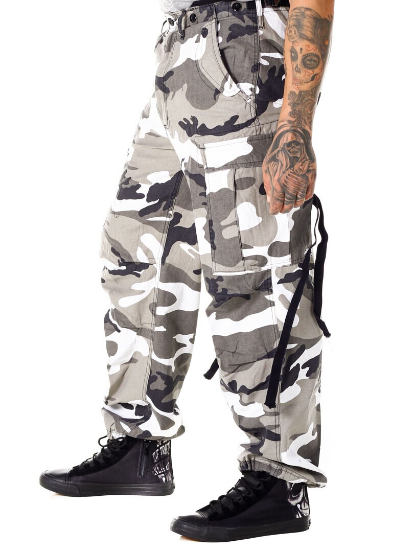 M-65 Vintage Cargobyxor - Vit/Camo