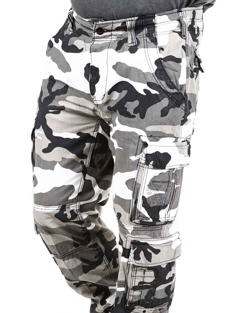 Brandit Pure Slim Fit Byxor - Vit/Camo