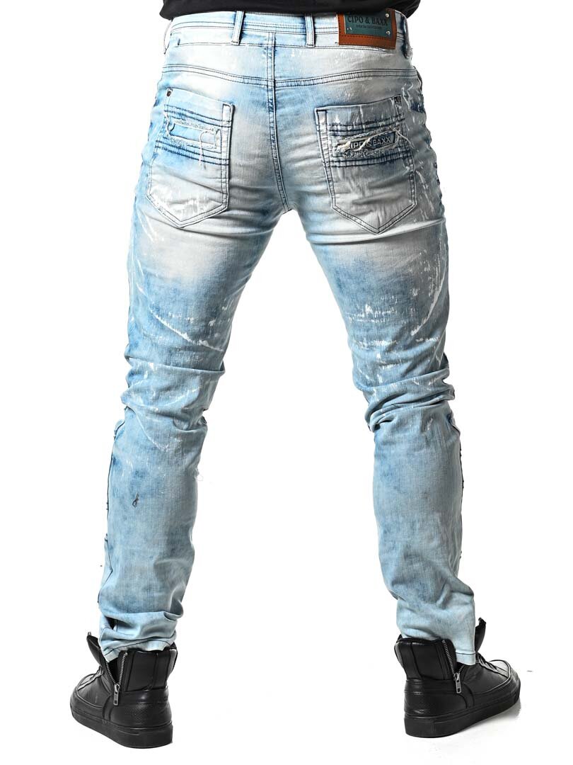 Destroyed Cipo & Baxx Jeans - Ljusblå