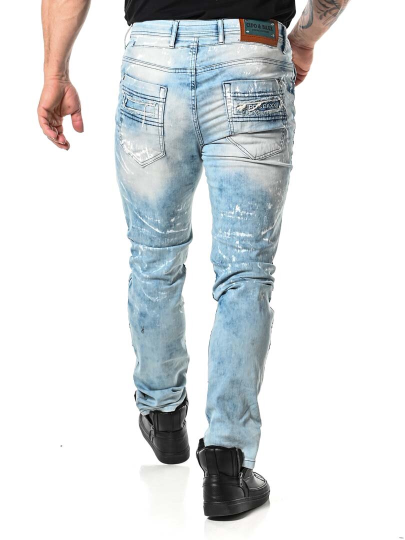 Destroyed Cipo & Baxx Jeans - Ljusblå