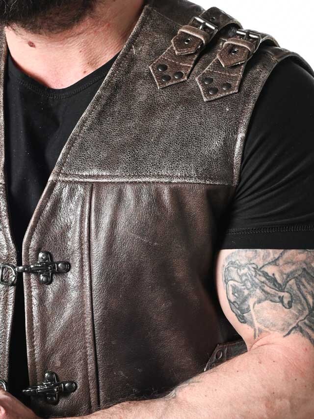 RD Biker Skinnväst - Brun