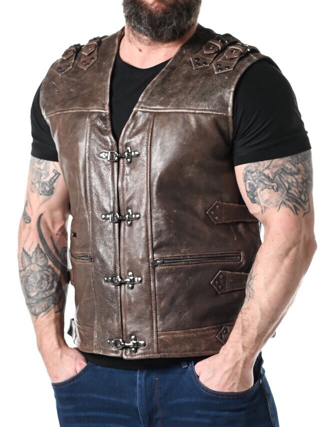 RD Biker Skinnväst - Brun