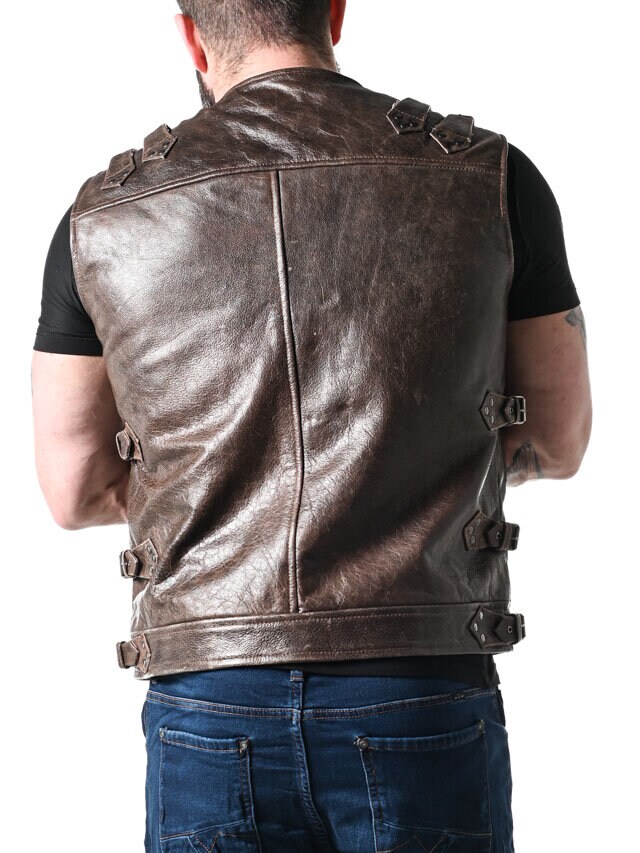 RD Biker Skinnväst - Brun