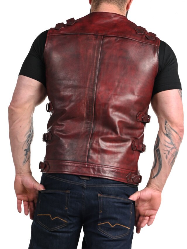 RD Biker Skinnväst - Dirty Red