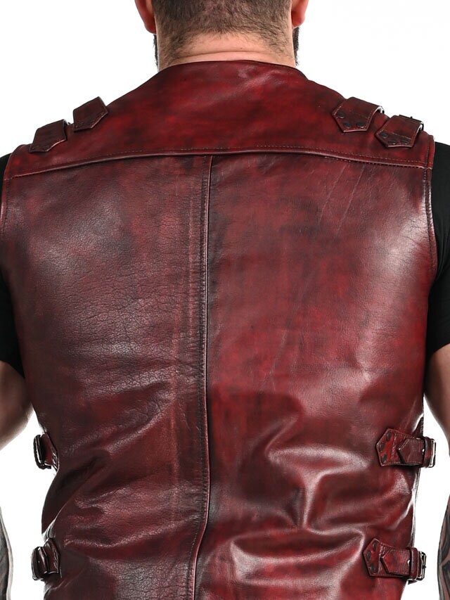 RD Biker Skinnväst - Dirty Red