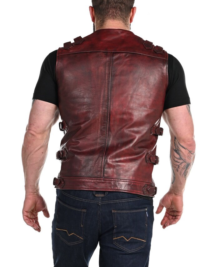 RD Biker Skinnväst - Dirty Red