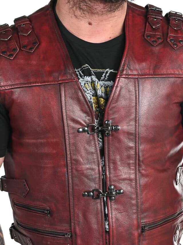 RD Biker Skinnväst - Dirty Red