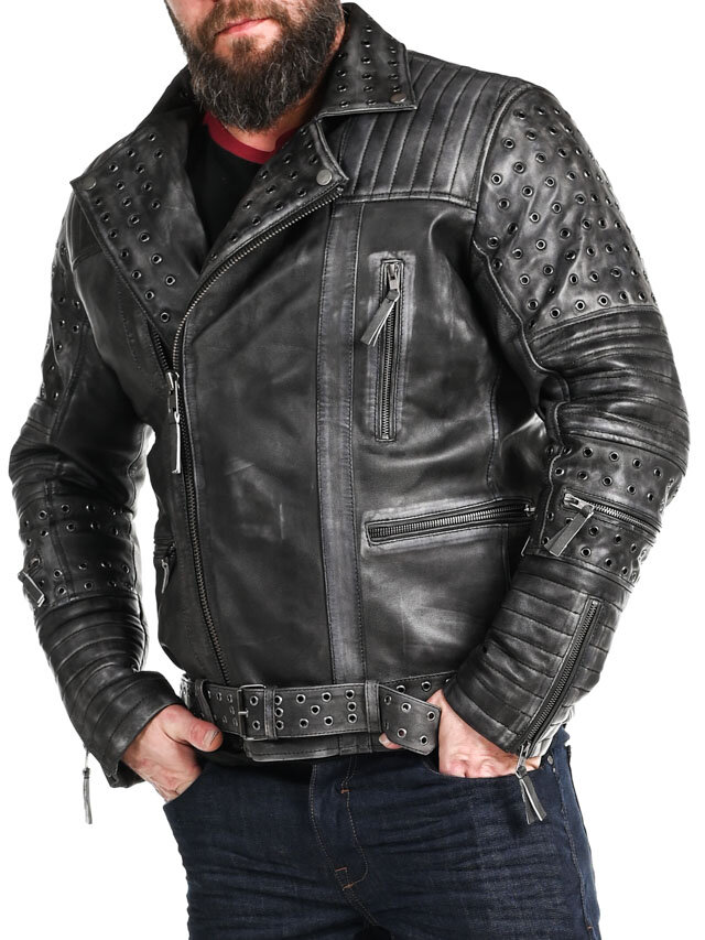 RD Salvator Biker Skinnjacka - Mörkgrå