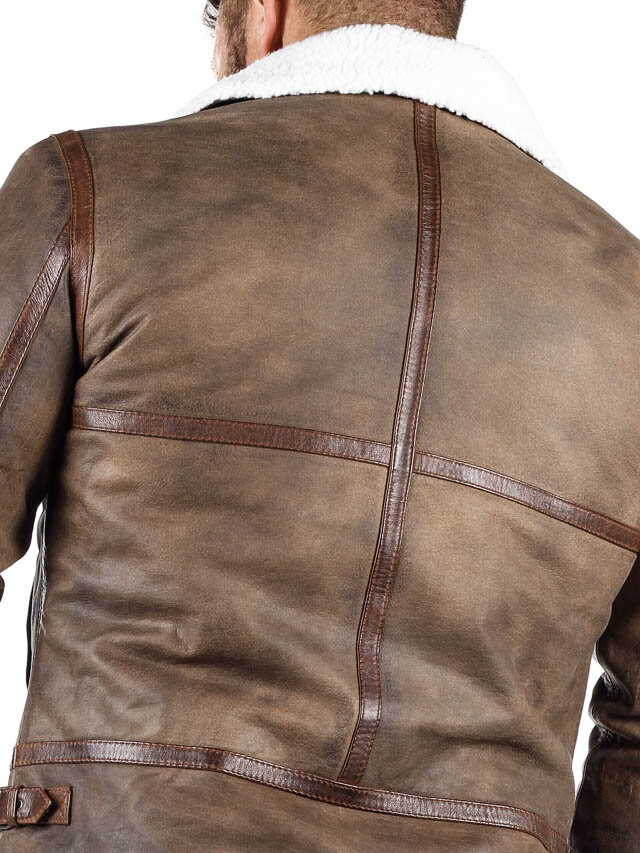 RD Torax Aviator Fodrad Skinnjacka - Brun