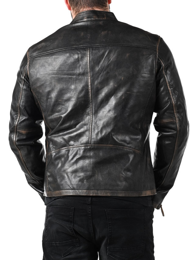 RD Skull Flames Skinnjacka - Svart
