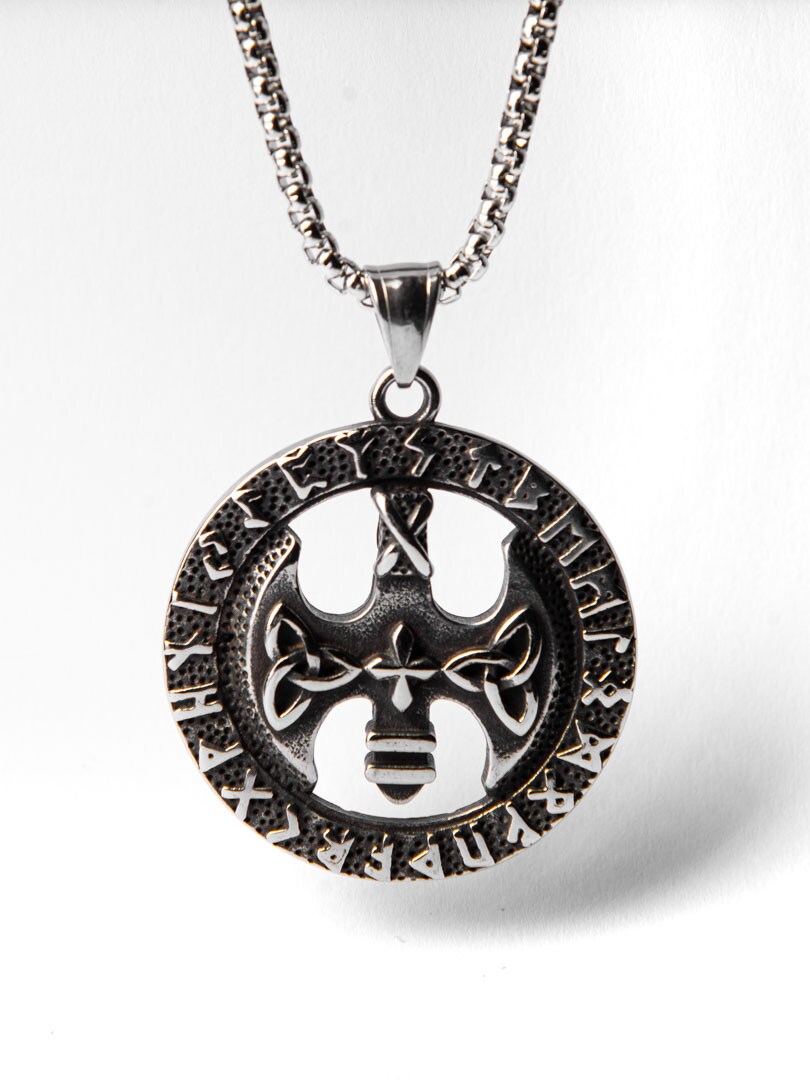 Battle-Axe Halsband - Silver
