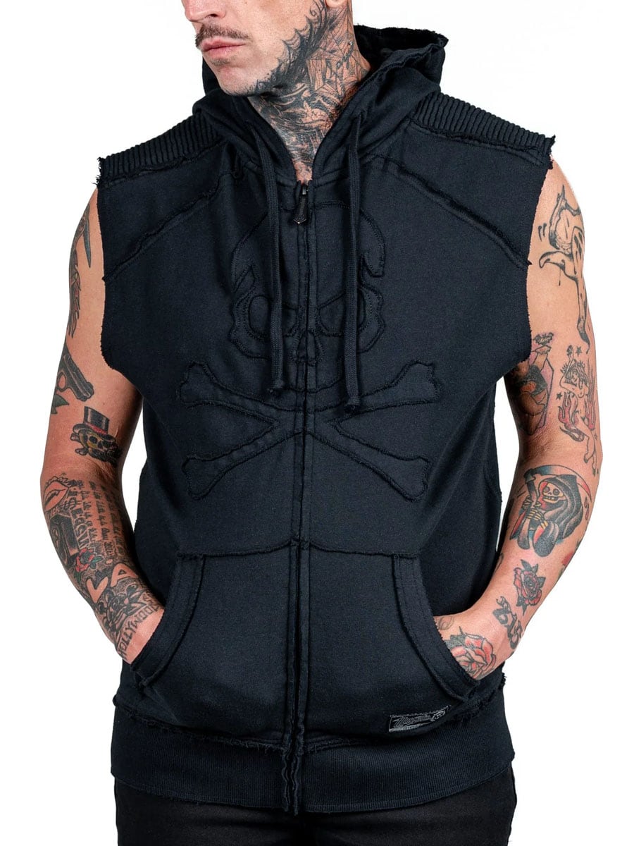 Black Skull Wornstar Sleeveless Hoodie 3.jpg