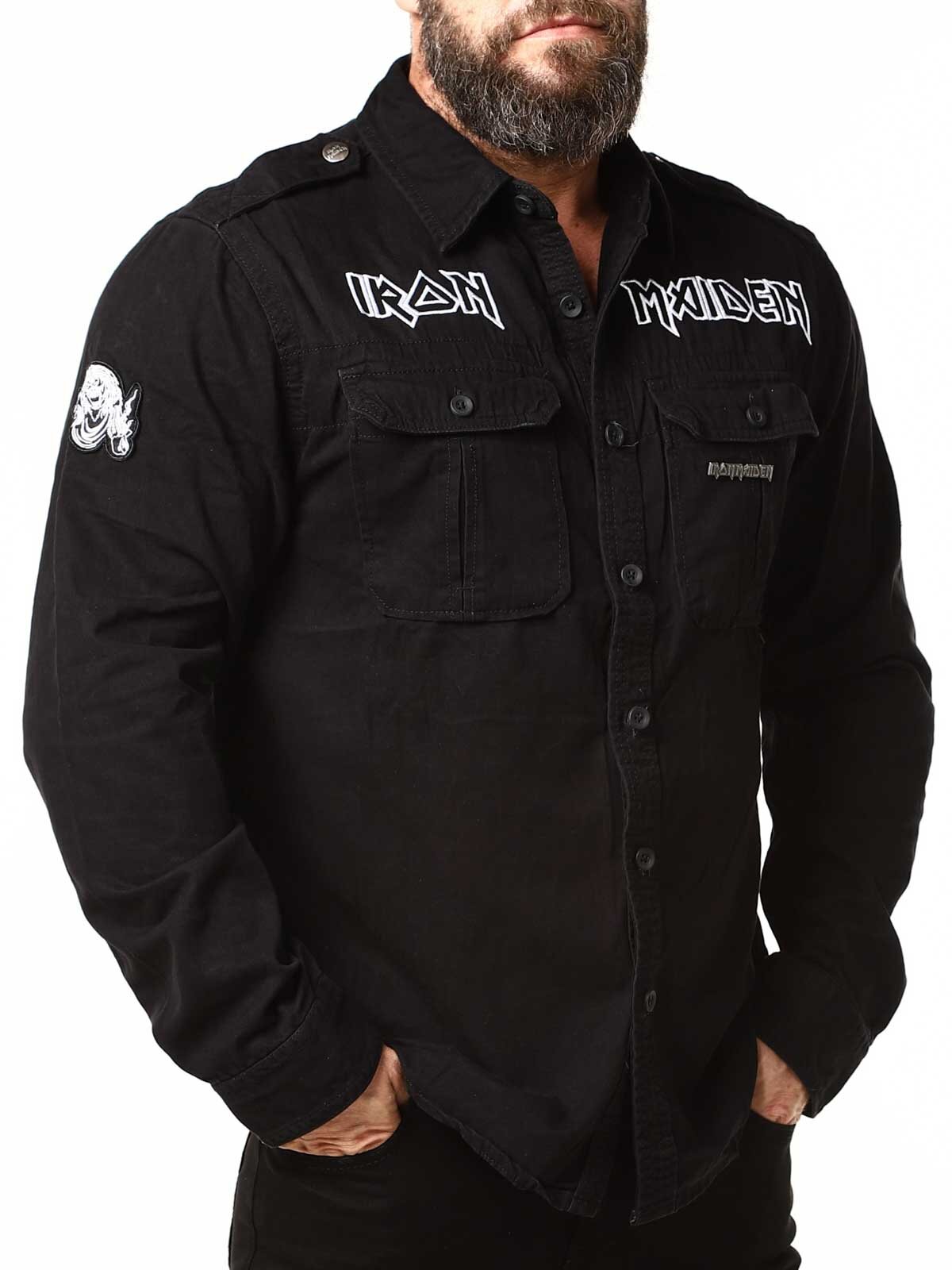 Iron Maiden Vintage Brandit Skjorta - Svart