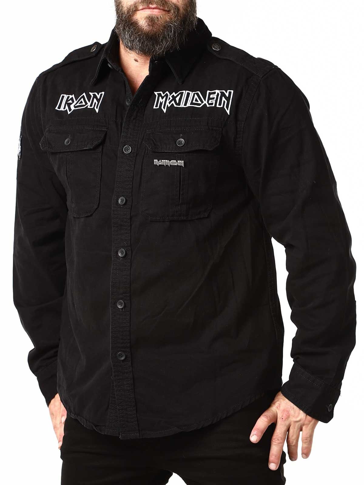 Iron Maiden Vintage Brandit Skjorta - Svart