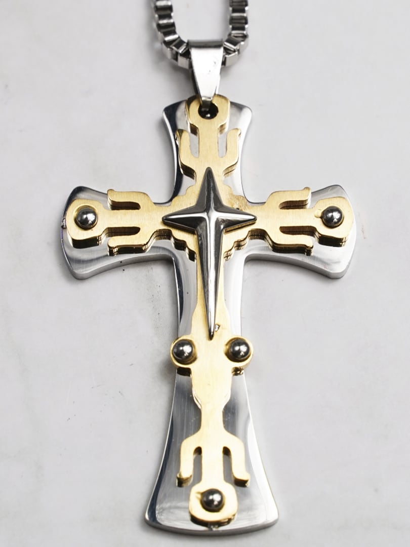 Cross Star Halsband - Silver/Guld