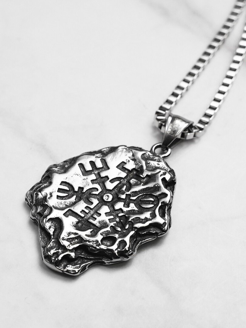 Valknut Stone Halsband - Silver