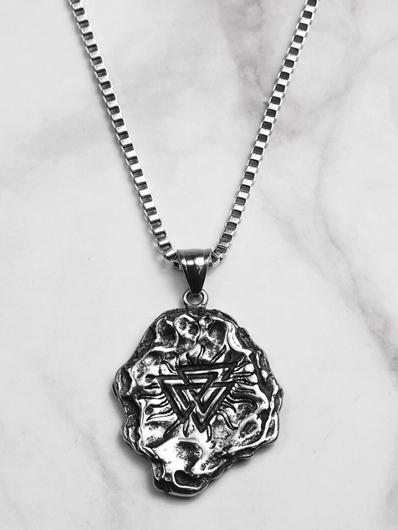 Valknut Stone Halsband - Silver