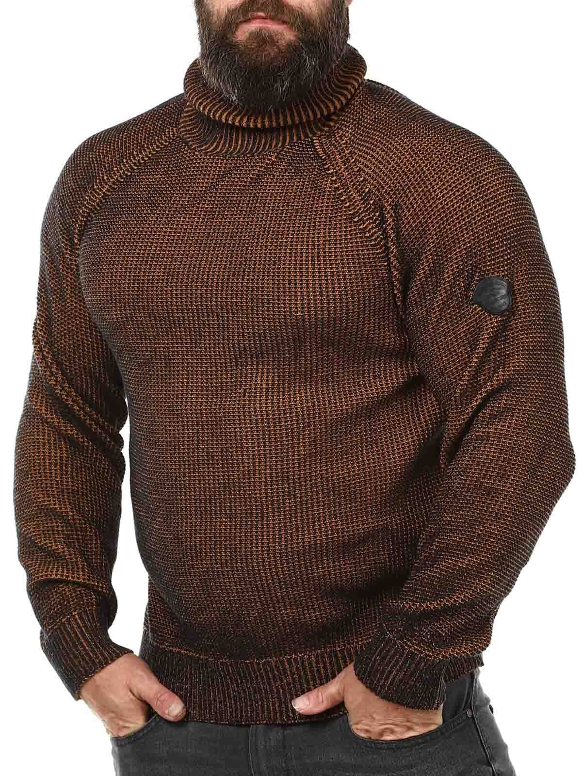 Alexavin Indicode Stickad Tröja - Brun/Mörkblå
