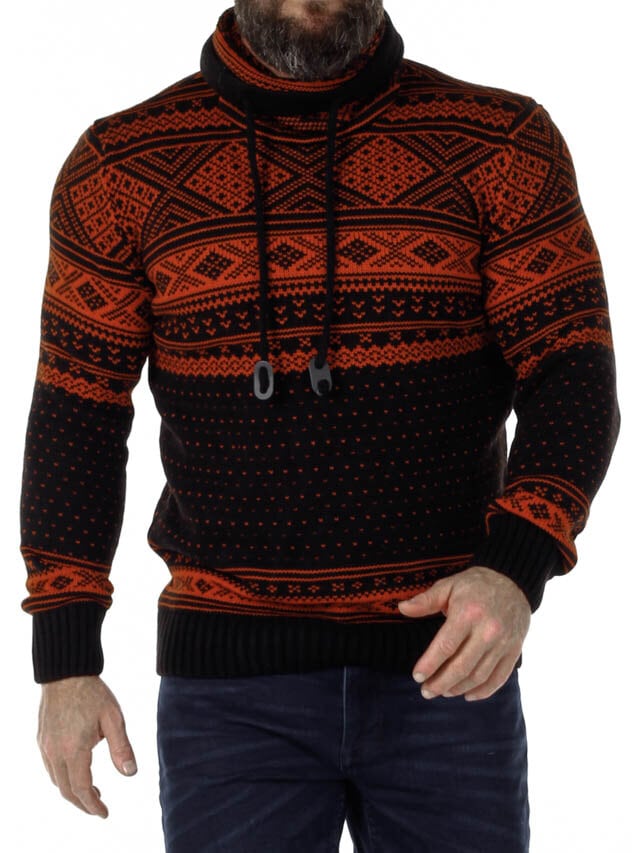 Benelli Stickad Tröja - Svart/Orange