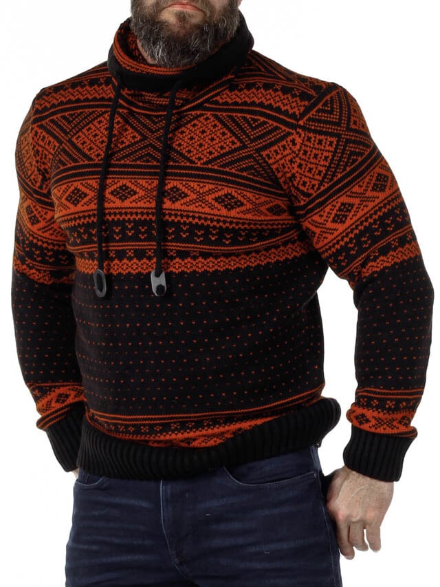 Benelli Stickad Tröja - Svart/Orange