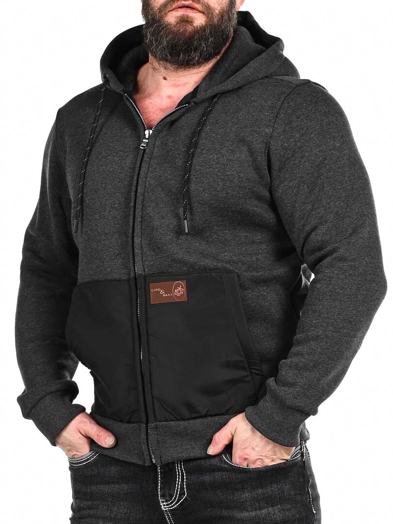 Zane Cipo & Baxx Zip Hoodie - Mörkgrå