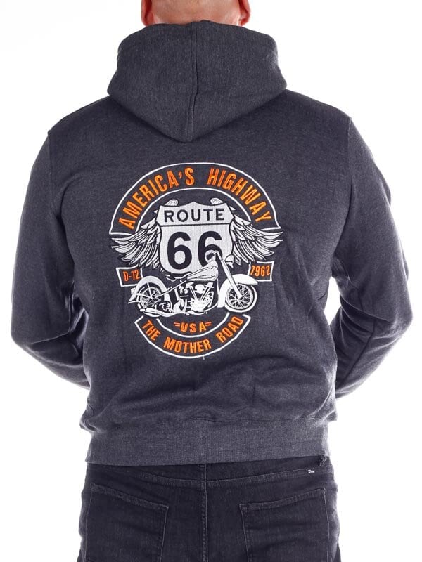Route 66 Hoodie - Mörkgrå
