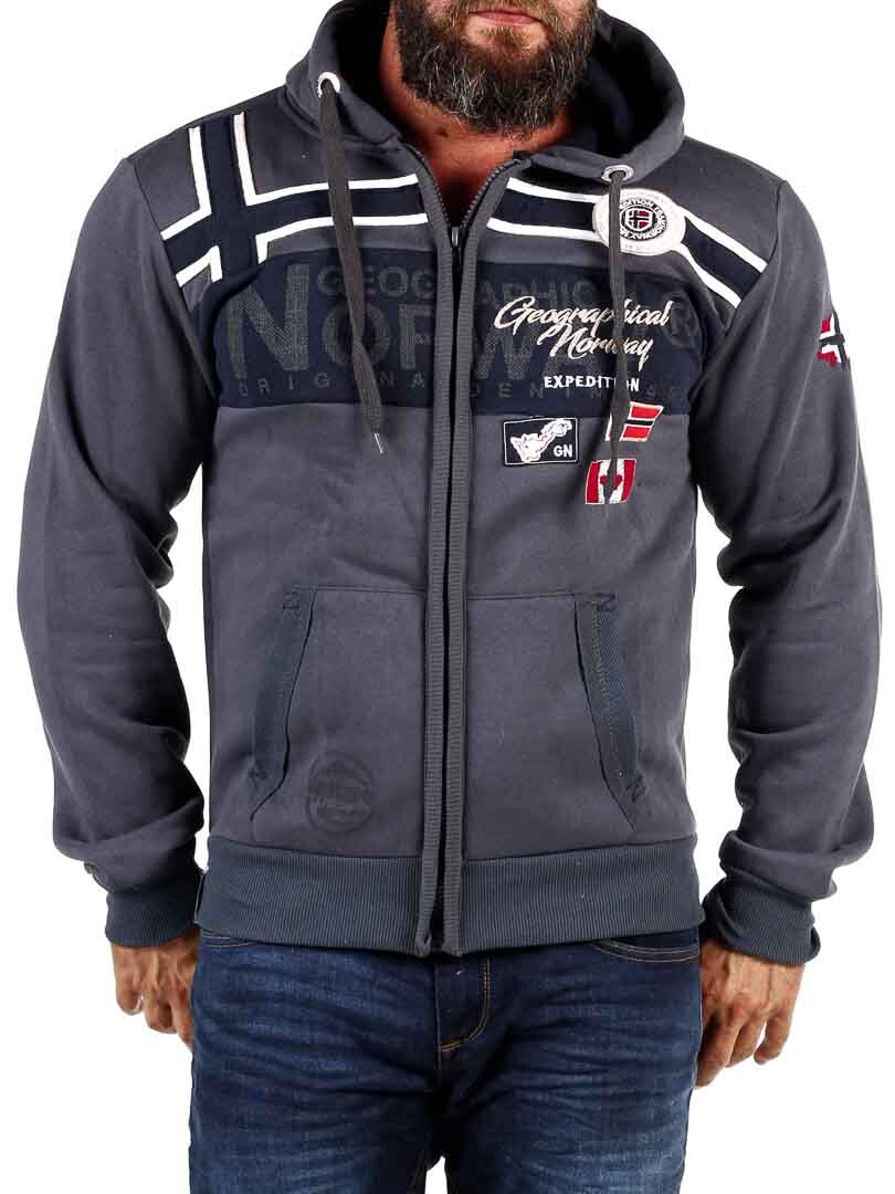 Garadock Geo Norway Zip Hoodie - Mörkgrå