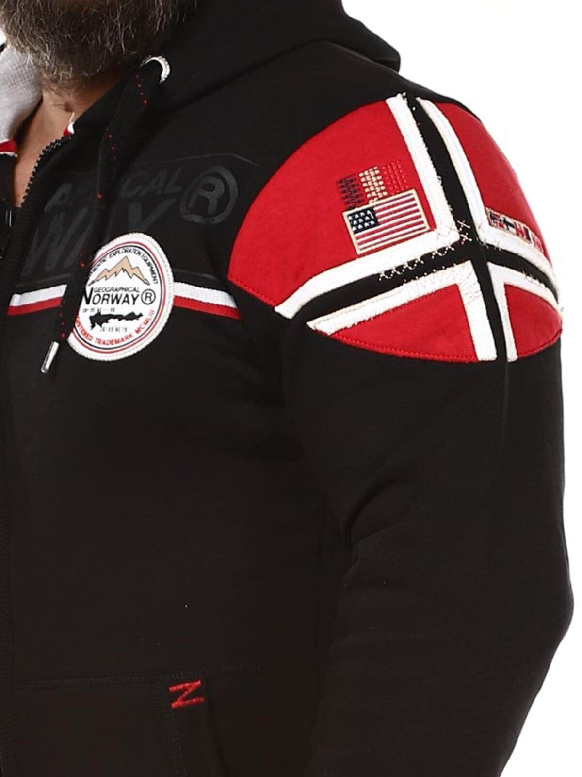 Fulco Geo Norway Hoodie - Svart