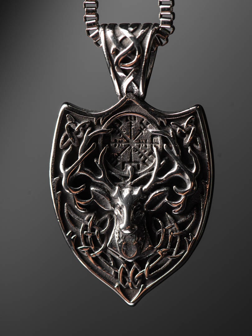 Deer Shield Halsband - Silver