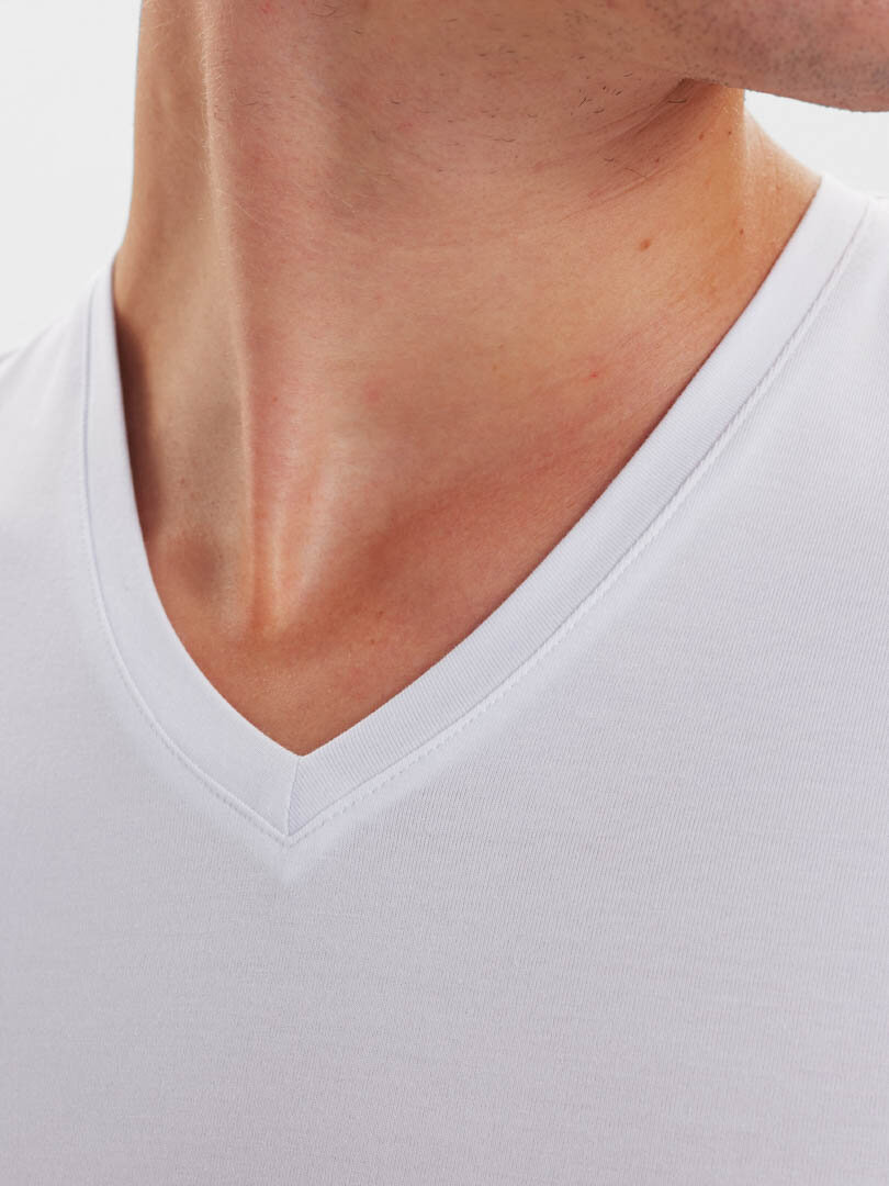 2-Pack JBS Bamboo V-neck T-shirt - Vit