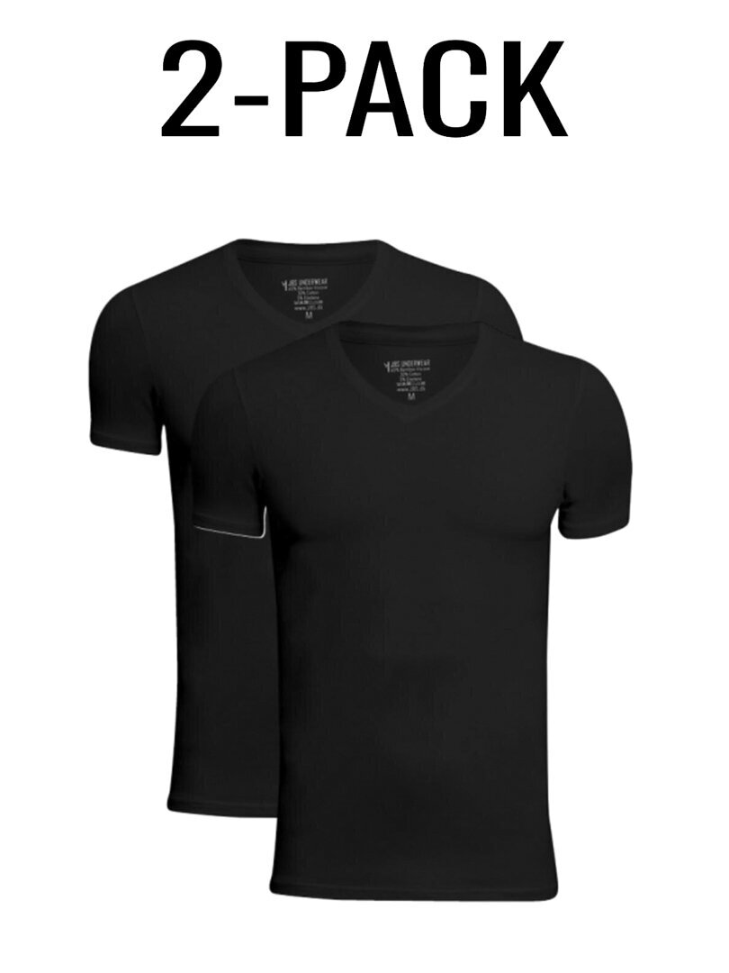 2-Pack JBS Bamboo V-neck T-shirt - Svart