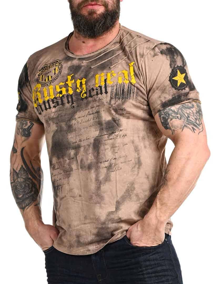 Baxtar T-shirt - Brun/Gul