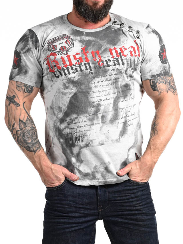 Shield T-shirt - Ljusgrå/röd
