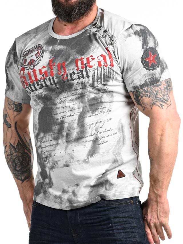 Shield T-shirt - Ljusgrå/röd