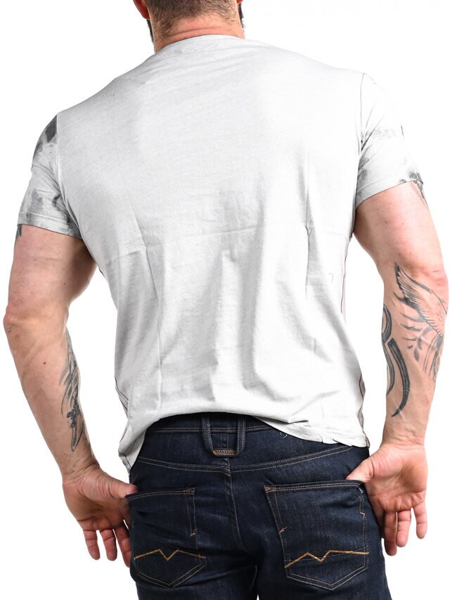 Shield T-shirt - Ljusgrå/röd