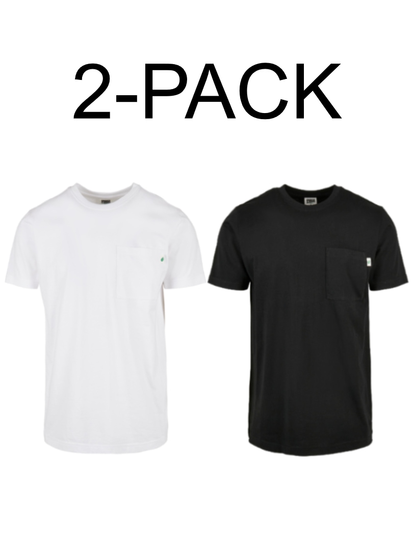 2-pack Organic Pocket T-shirt - Svart/Vit