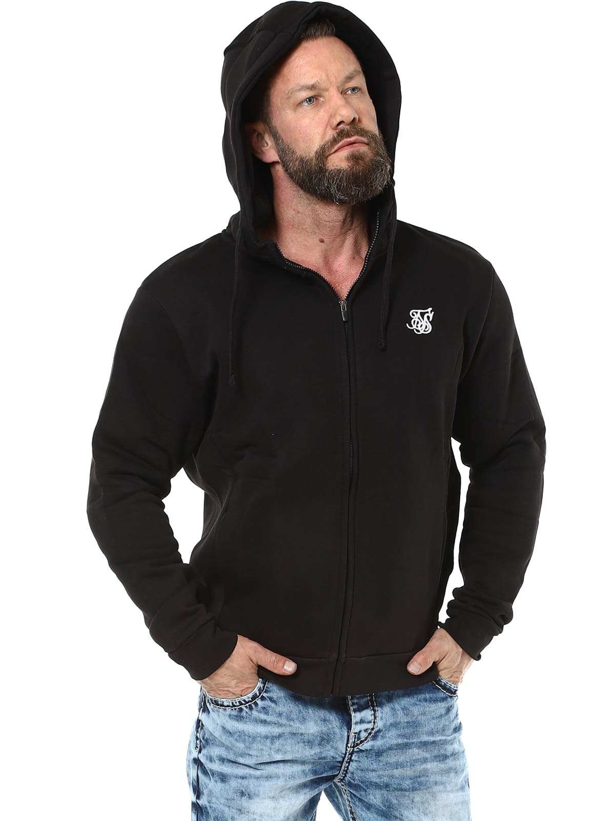 Essentials Full Zip SikSilk Hoodie Black Lars_7.jpg