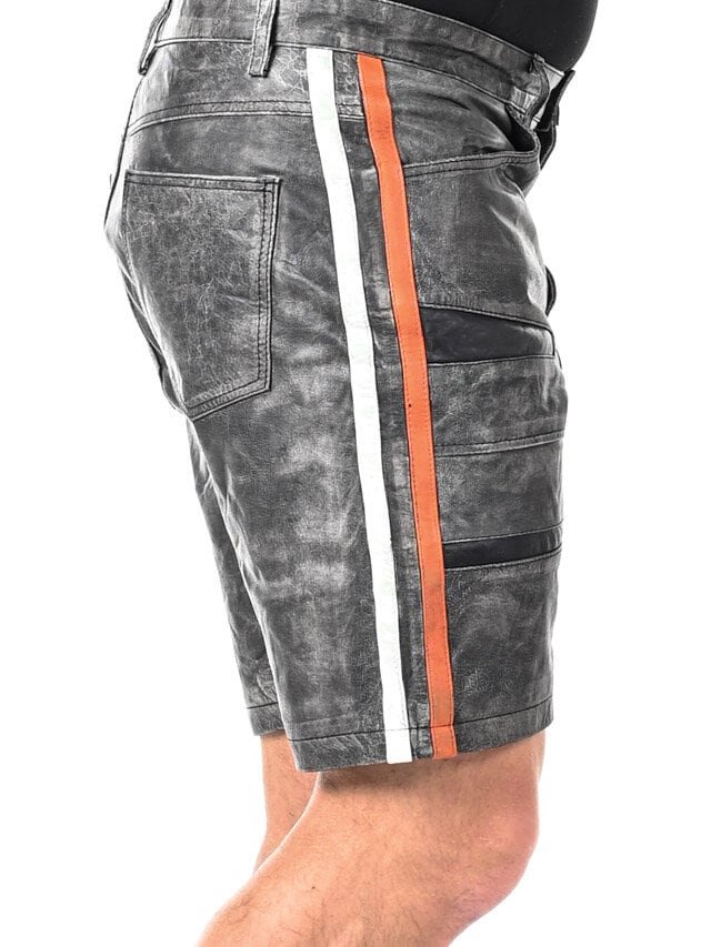RD Steel Real Leather Shorts - Mörkgrå