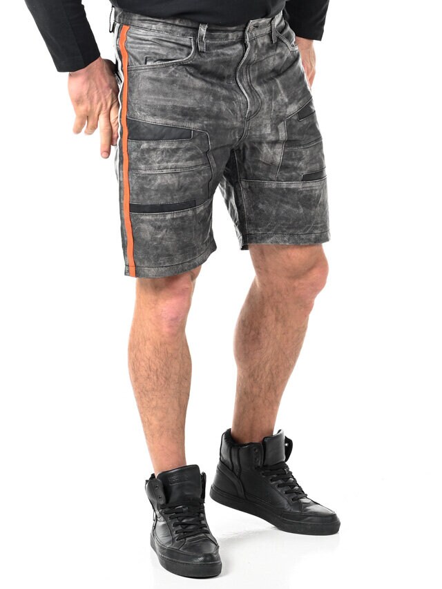 RD Steel Real Leather Shorts - Mörkgrå
