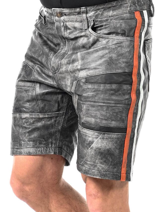 RD Steel Real Leather Shorts - Mörkgrå