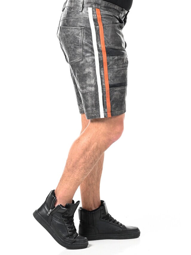 RD Steel Real Leather Shorts - Mörkgrå