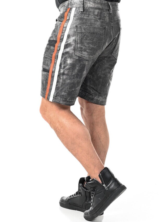 RD Steel Real Leather Shorts - Mörkgrå