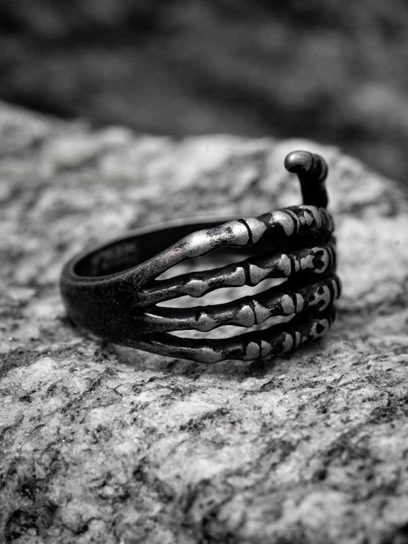 Skeleton Hand Inox Ring - Grå