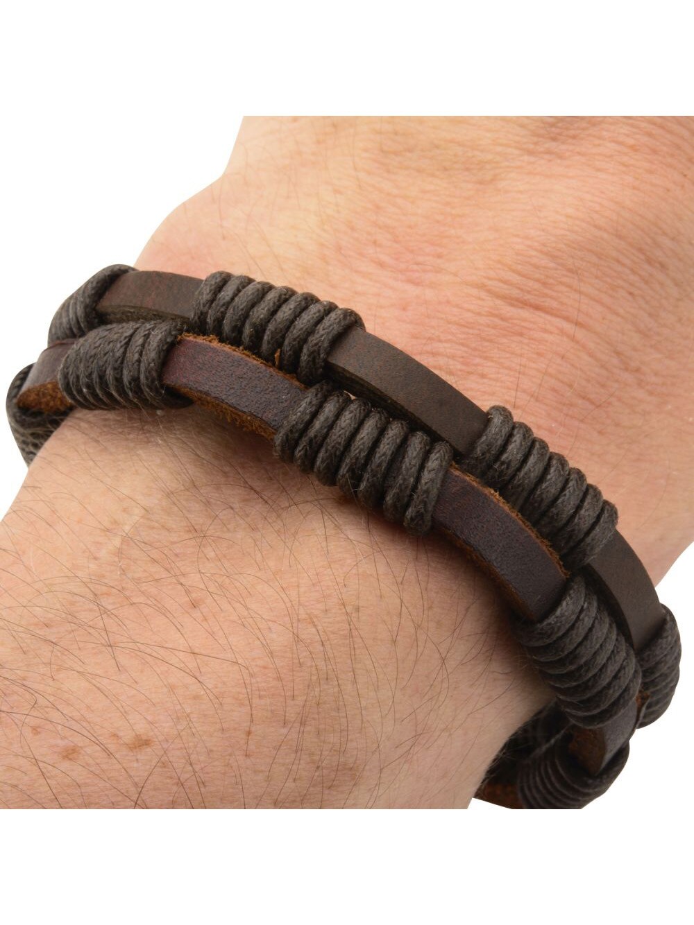 Leather Rope Inox Armband - Brun 2.jpg