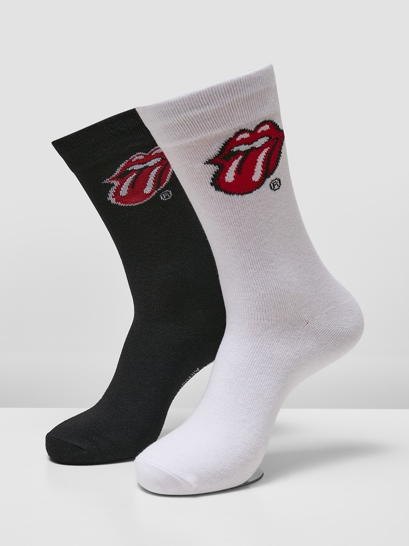 2-Pack Rolling Stones Tongue Strumpor - Svart/Vit
